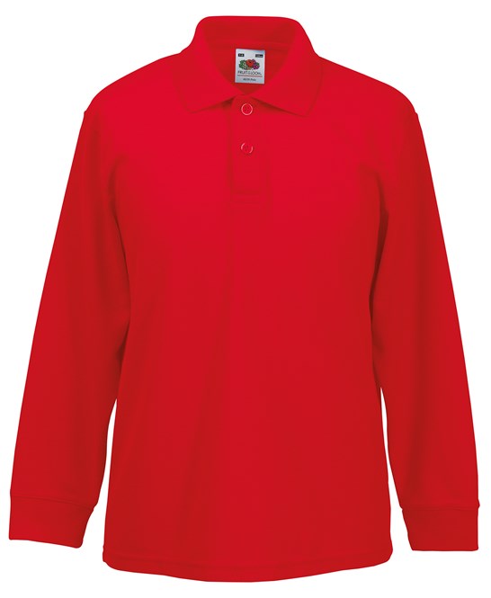 SS320 Fruit Of The Loom Kids Long Sleeve 65/35 Polo