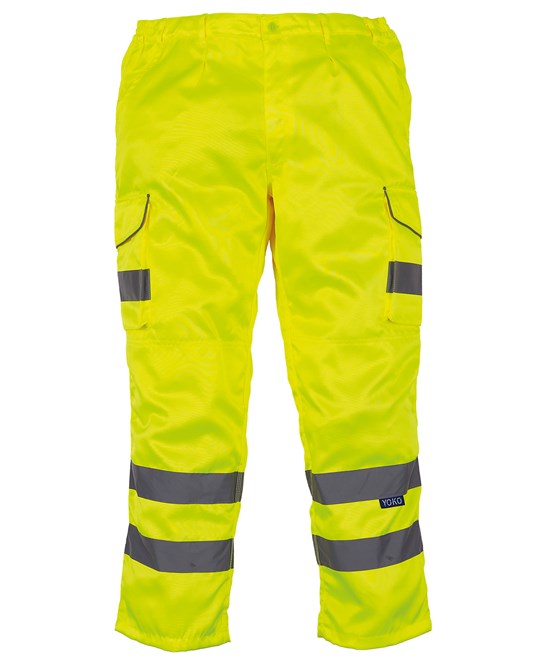 YK073 Yoko Hi-Vis Cargo Trousers With Kneepad Pockets